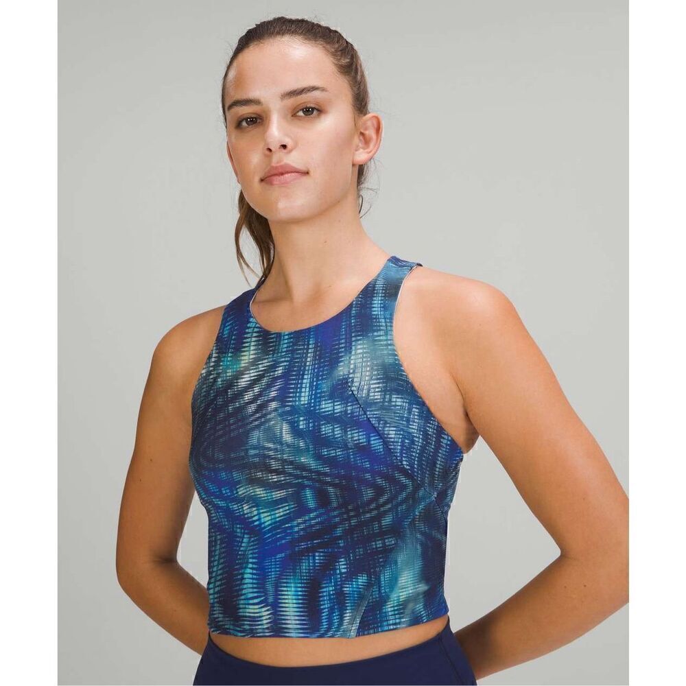 Lululemon Invigorate Training Tank Top Shapeshifter Flux Blue Multi Size 2